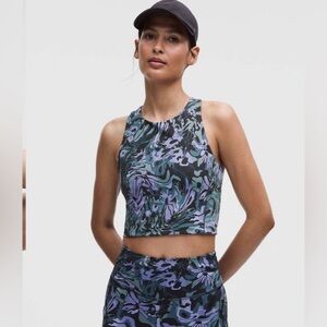 NWT Lululemon Swift Speed Cropped Tank Тор *В/С Сир Flower Meld Multi
